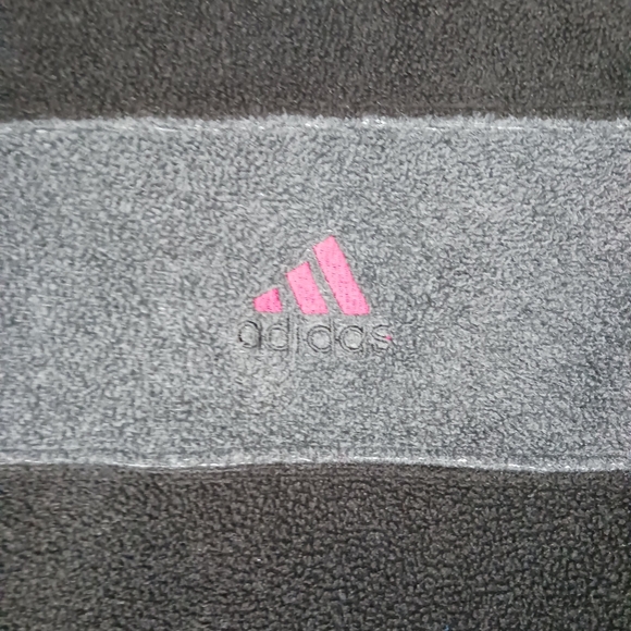 Adidas Black with Grey Stripe Fleece Pullover Hoodie. - Picture 5 of 6